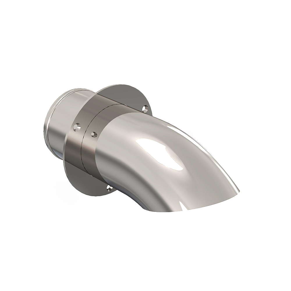 4″ downturn exhaust tip with butterfly style flapper – 39029 Product Image 1