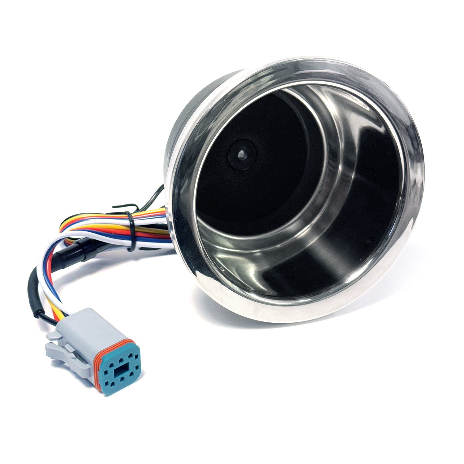 Polished stainless steel RGBW, LED lit beverage holder – LBHEXTRGBW Product Image 1