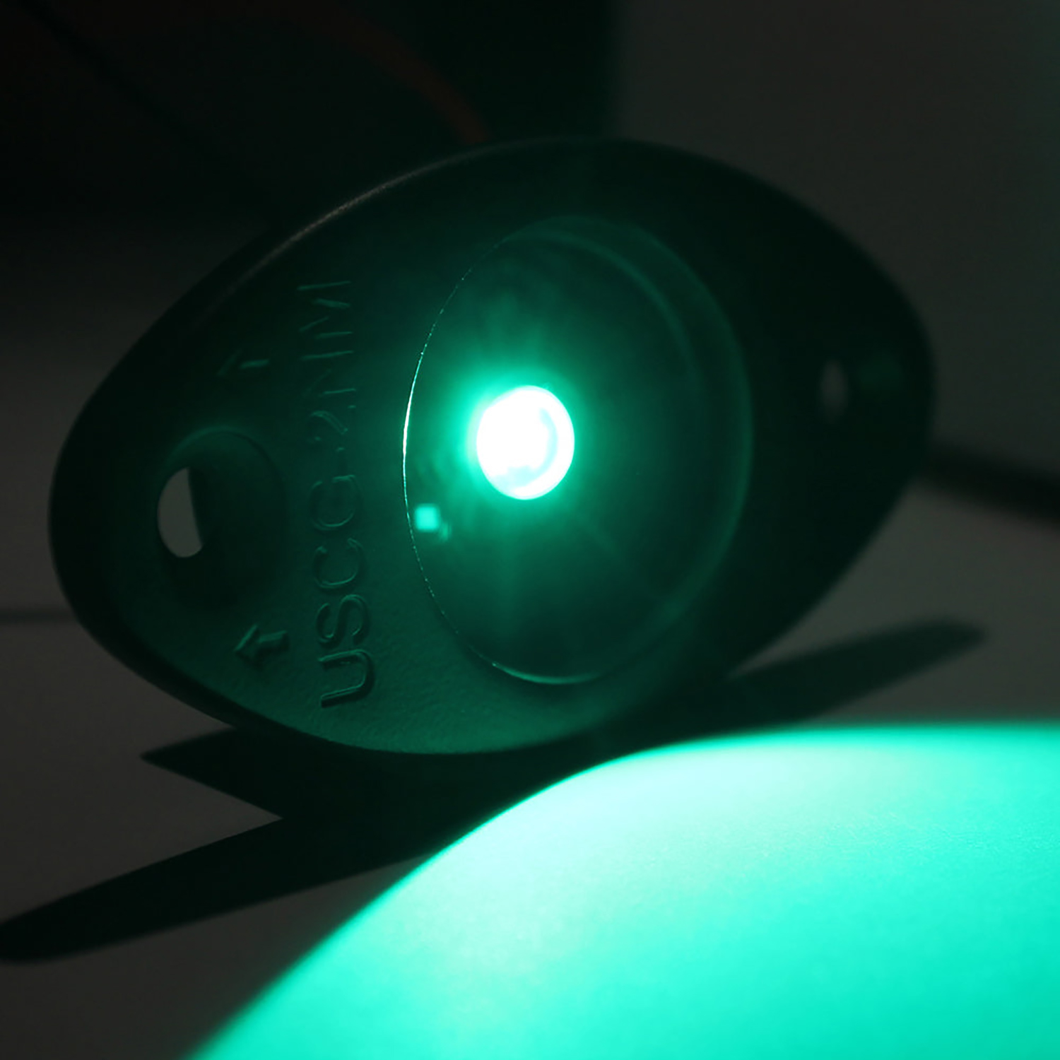 Flat black stainless green LED navigation light – LEDNL3GBK Product Image 2