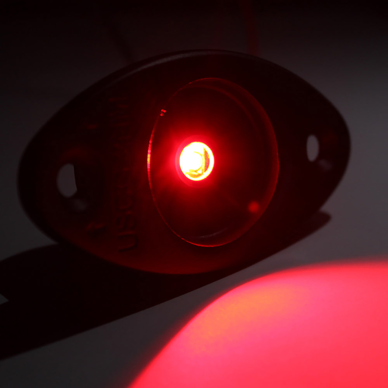 Flat black stainless red LED navigation light – LEDNL3RBK Product Image 2