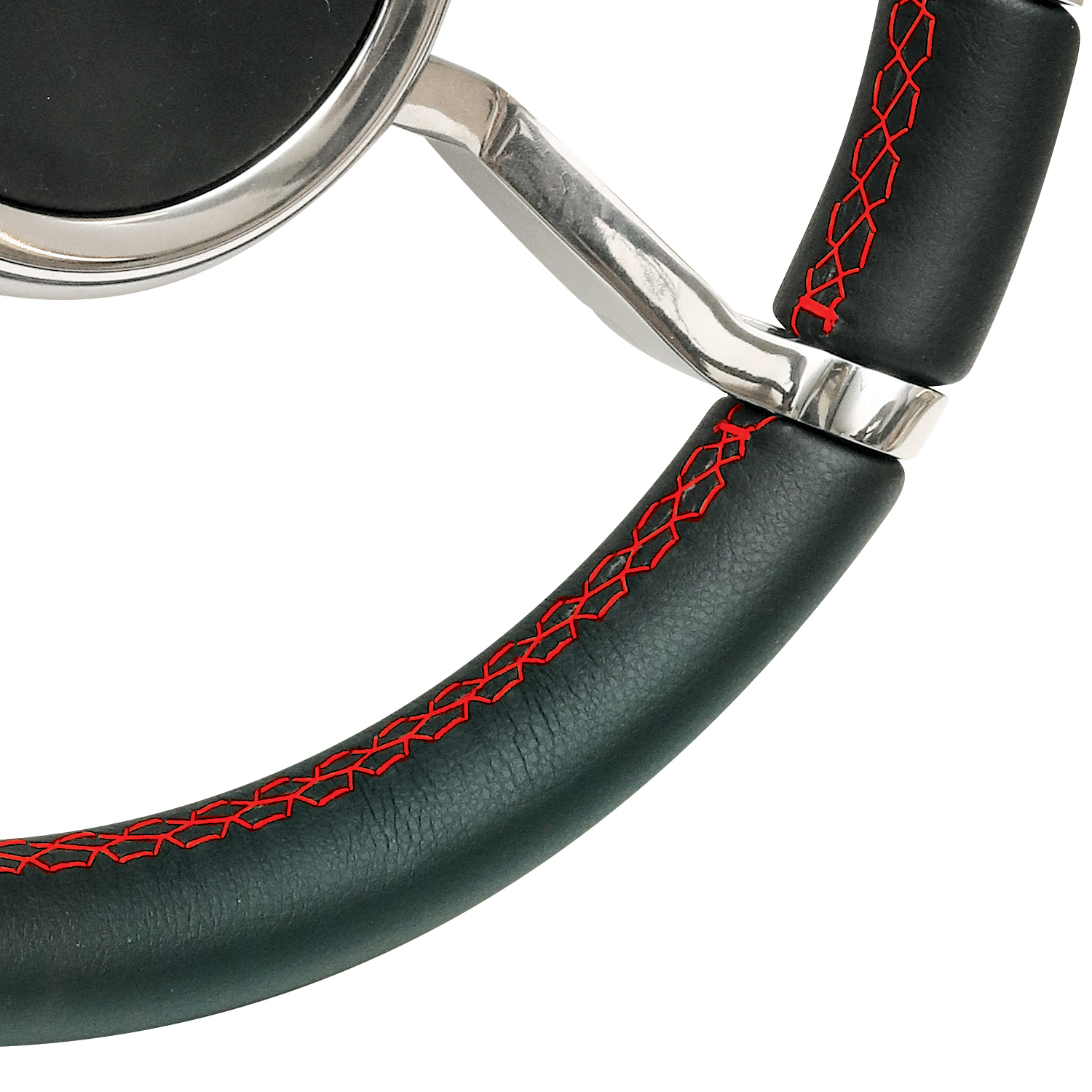 Livorsi Apex steering wheel, polished spokes covered in black vinyl – LSWLWPSSBK Product Image 2