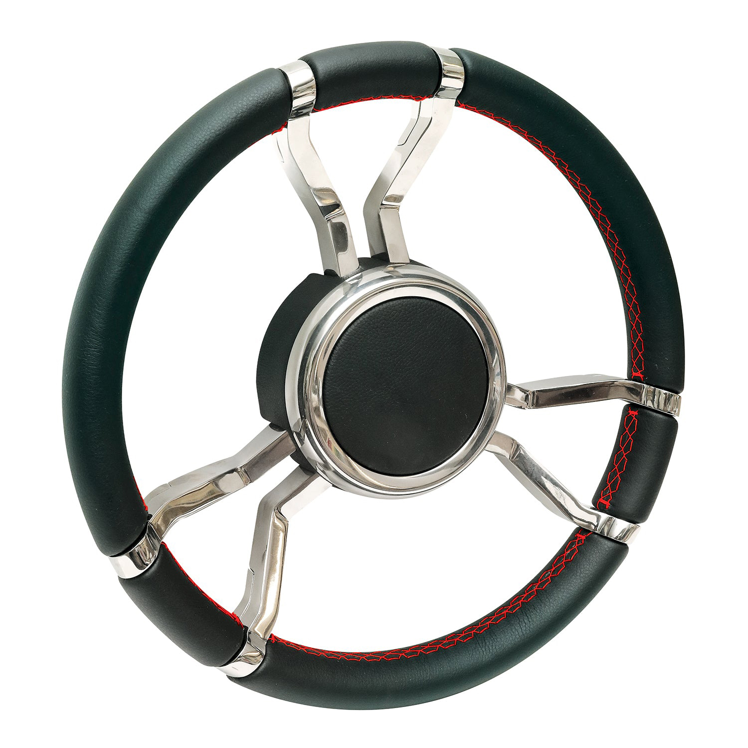 Livorsi Apex steering wheel, polished spokes covered in black vinyl – LSWLWPSSBK Product Image 1