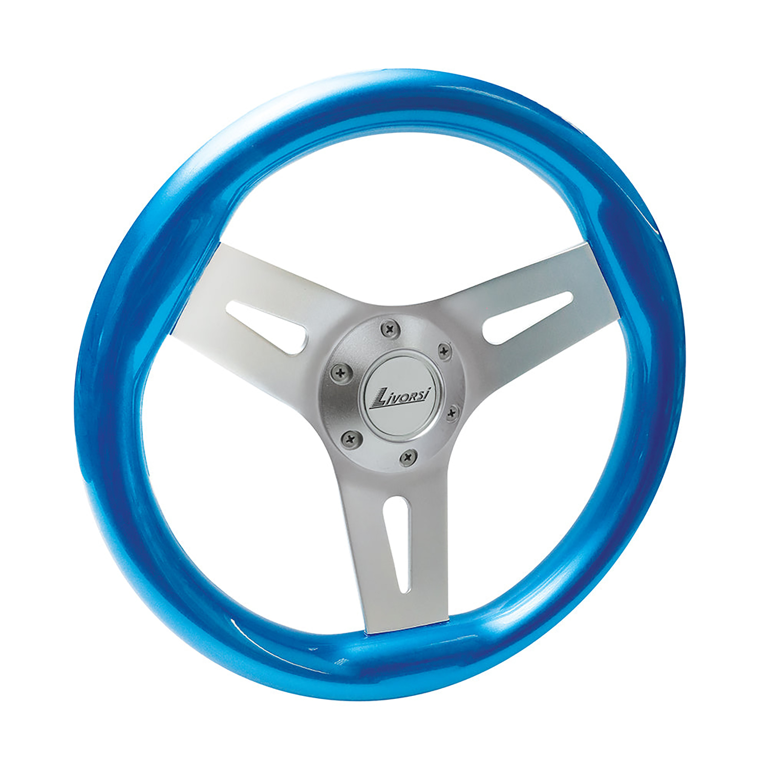Blue Livorsi Mega Grip marine steering wheel – MGWALBL Product Image 2