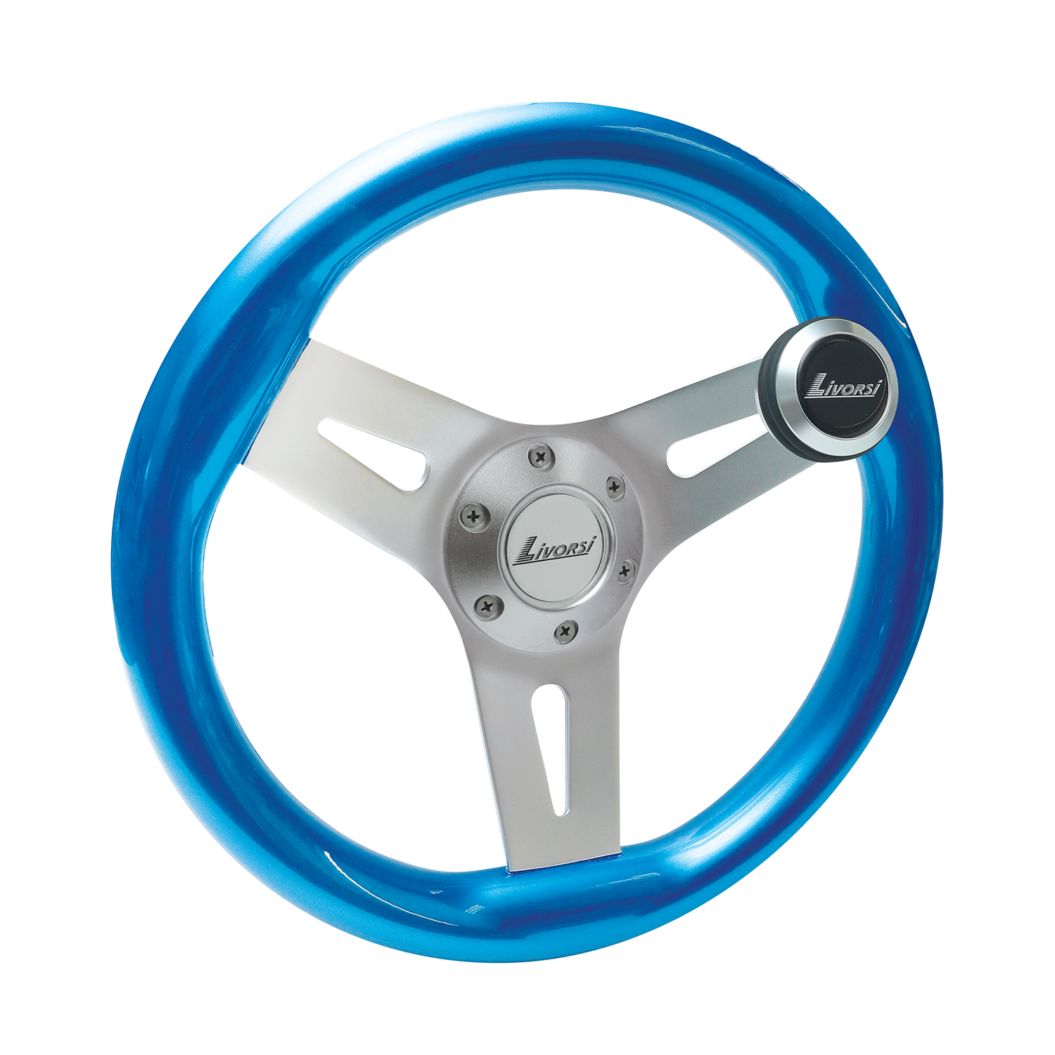 Blue Livorsi Mega Grip wheel kit with speed knob – MGWALBLK-MGWSK Product Image 1
