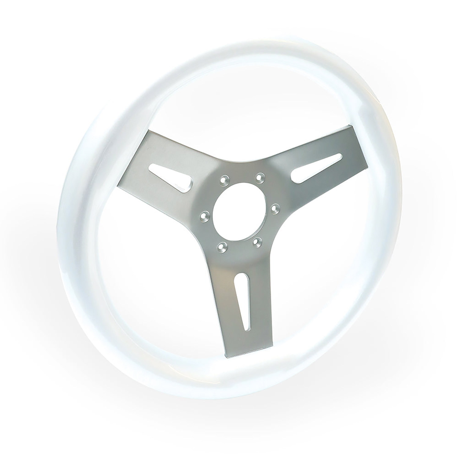 White Livorsi Mega Grip marine steering wheel – MGWALW Product Image 1