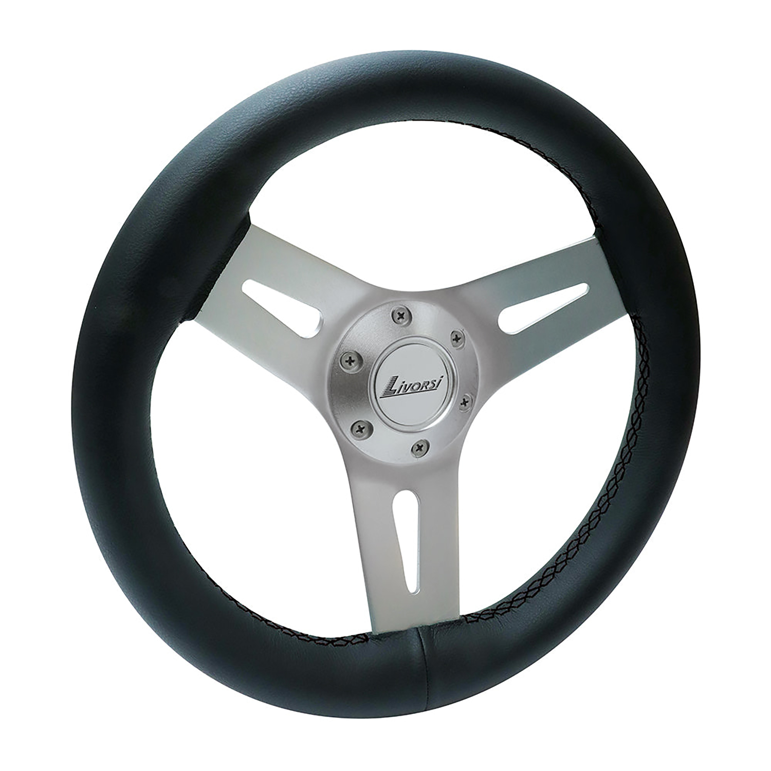 Livorsi Mega Grip steering wheel black stitching – MGWALWBKBK Product Image 2