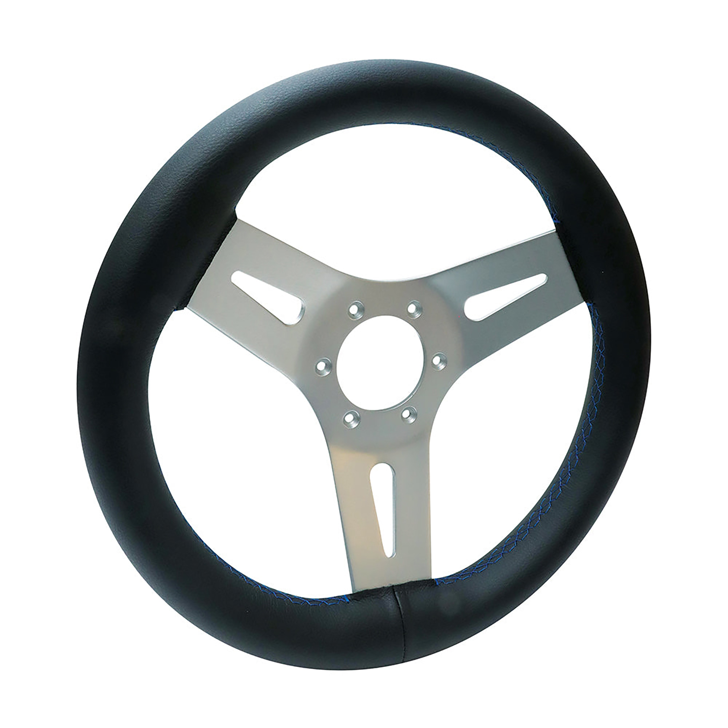 Livorsi Mega Grip steering wheel blue stitching – MGWALWBKBL Product Image 1