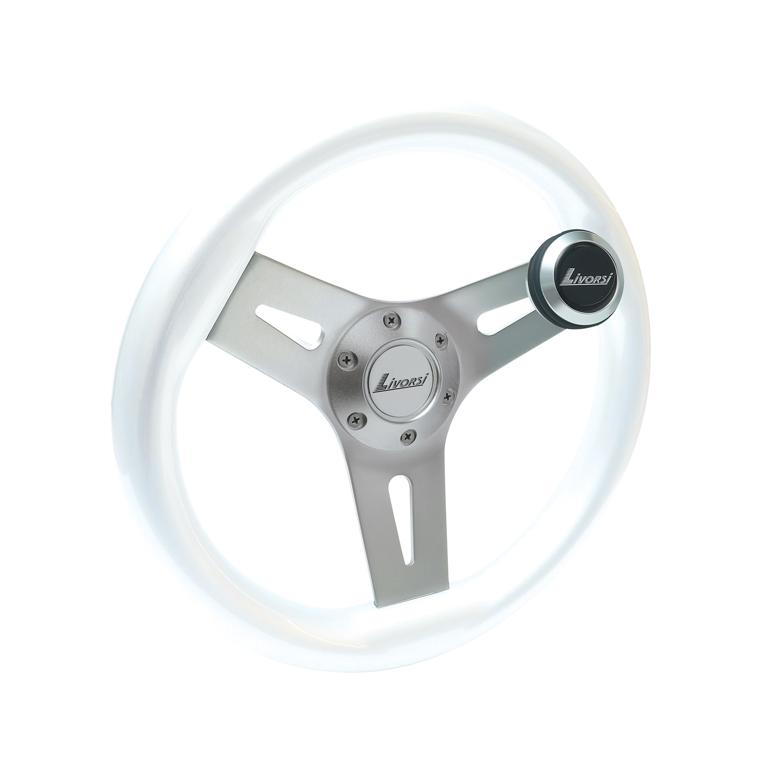 White Livorsi Mega Grip wheel kit with speed knob – MGWALWK-MGWSK Product Image 1