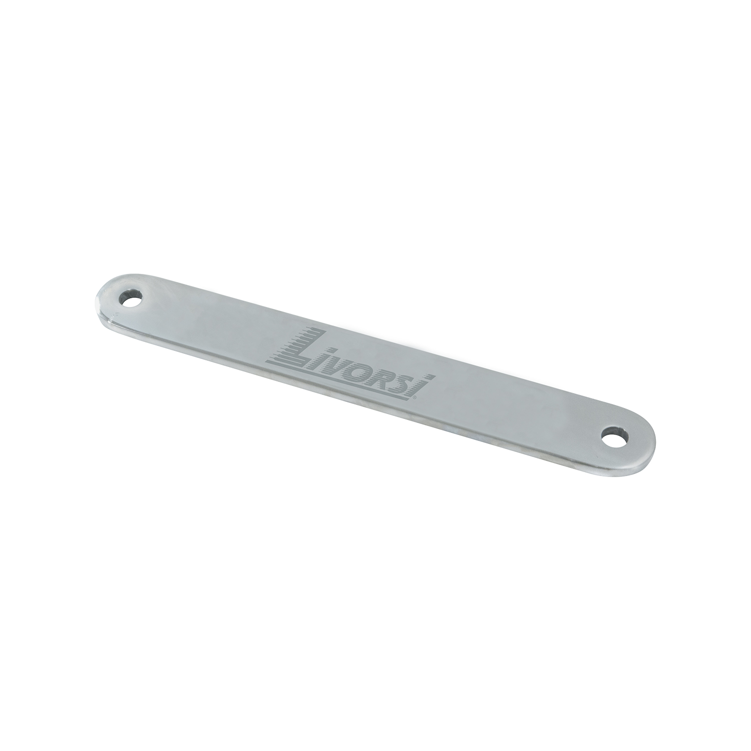 Small plate two hole, polished stainless steel with Livorsi Logo – MP-1SS-B01 Product Image 1