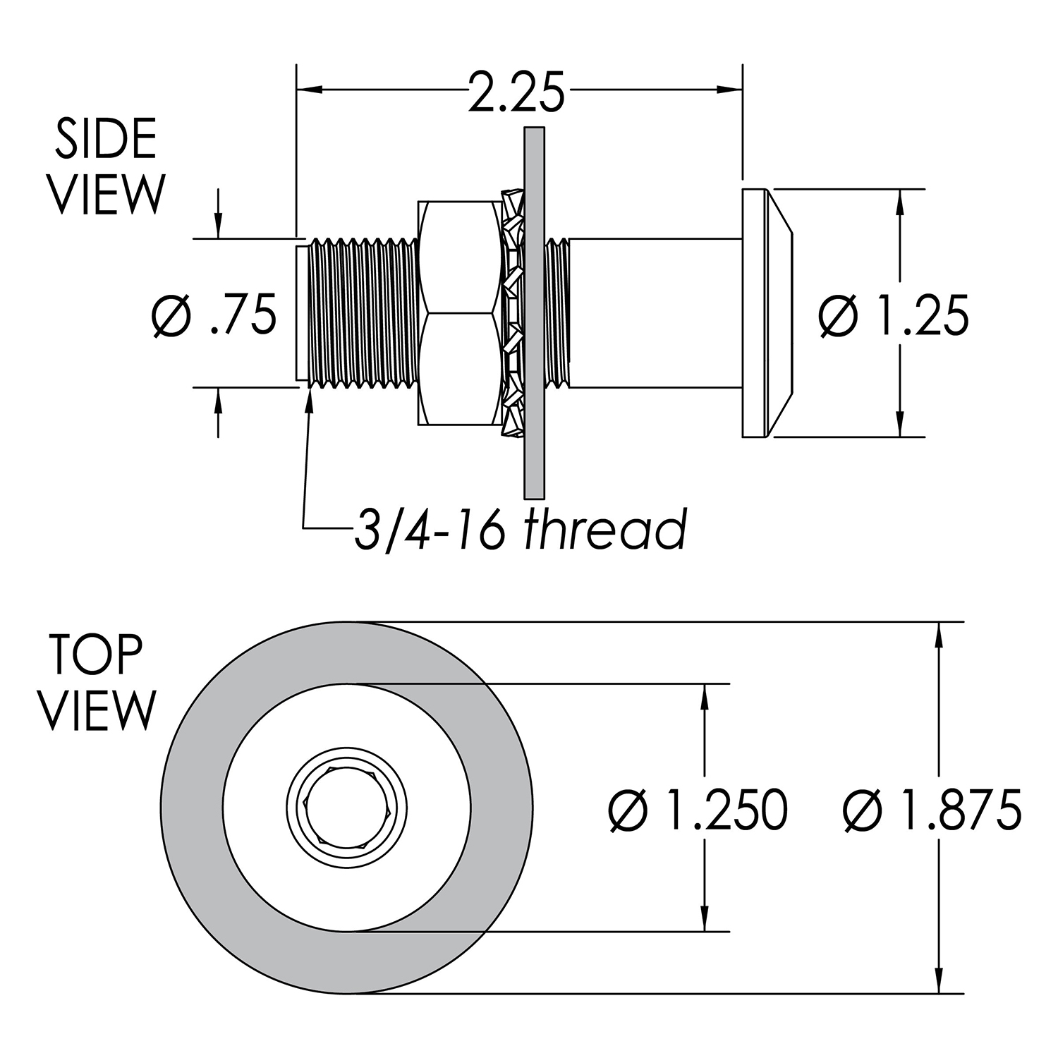 Long 1/2″ Quick Release Fender Base – QRBSB-225 Product Image 2