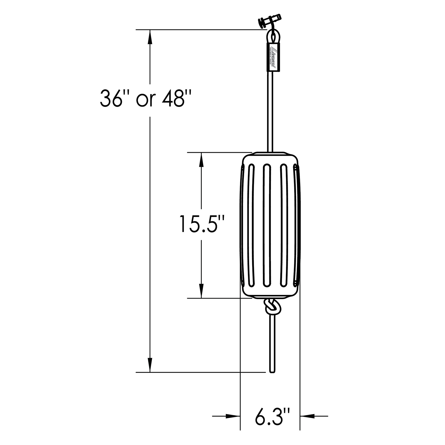 Sewn QR fender cleat with blue line and small fender – QRFB027BL1BL5182 Product Image 2