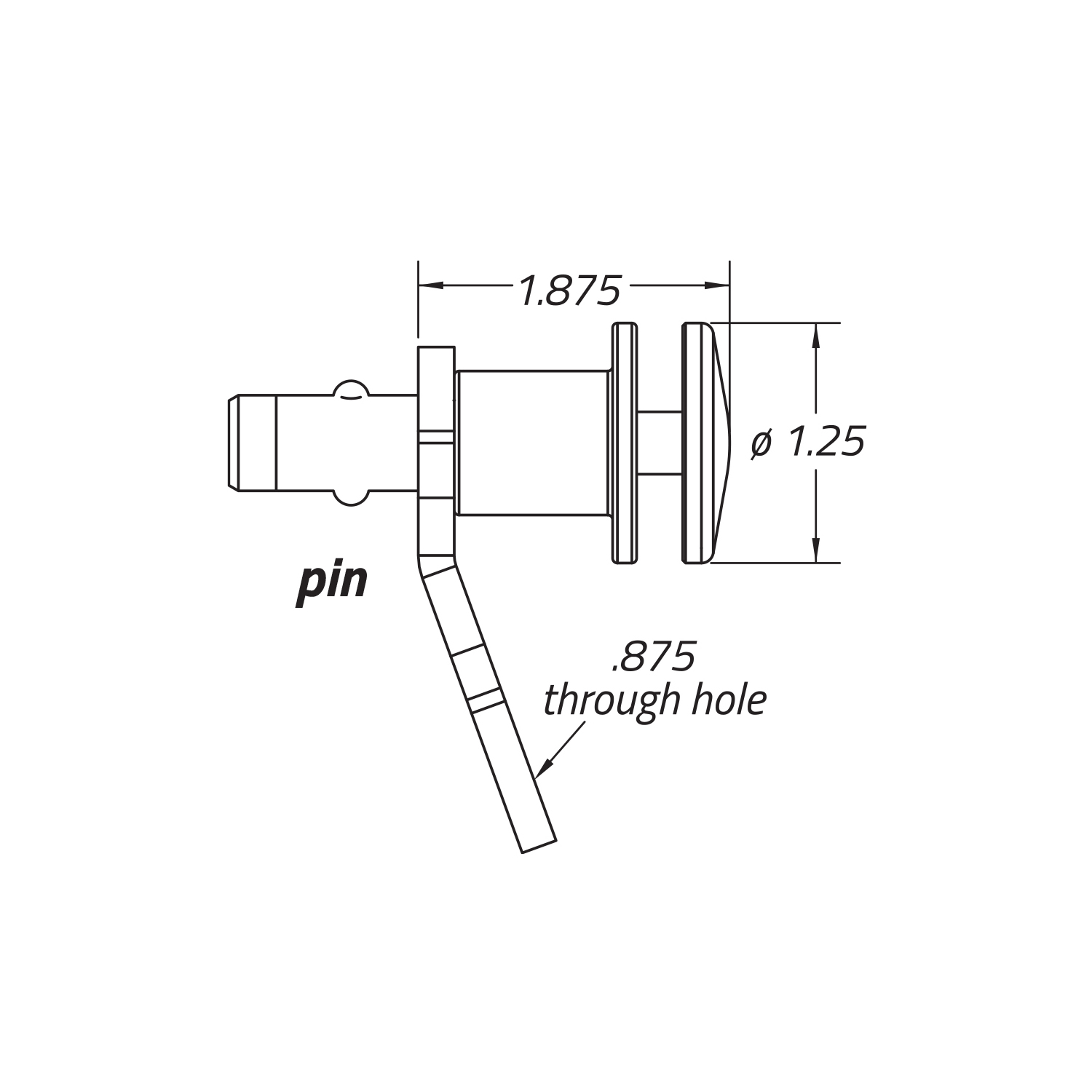 1/2″ Black Quick Release Fender pin only – QRTFAB-NL Product Image 2