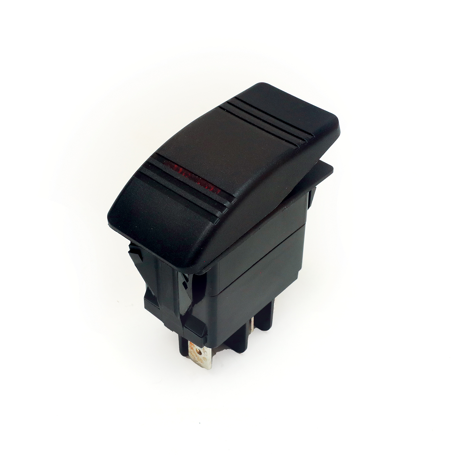 On / off / momentary on double pole double throw toggle switch – RSDNFLBK Product Image 1
