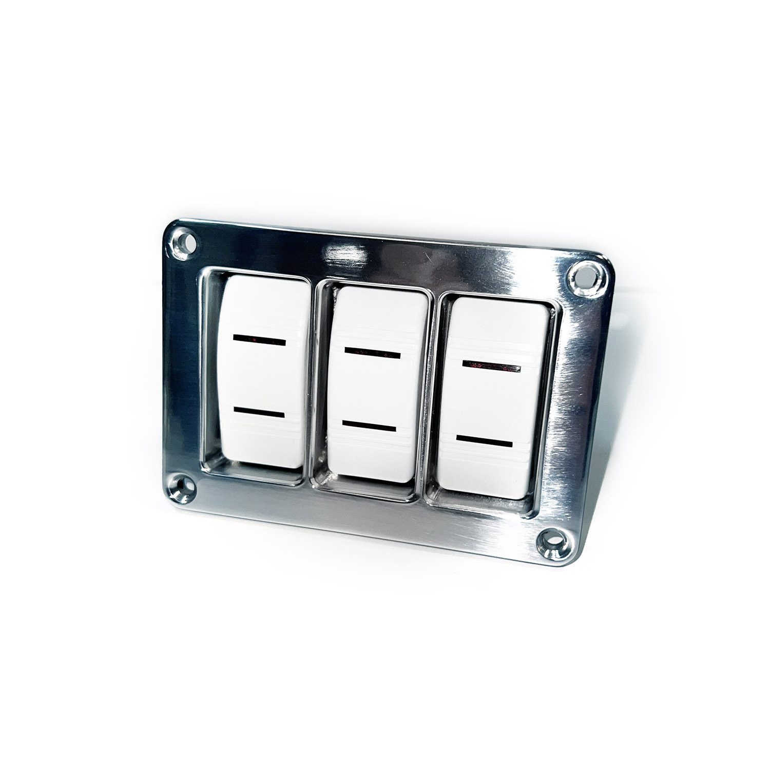 Flush mount billett aluminum triple rocker switch panel – SP3N Product Image 1