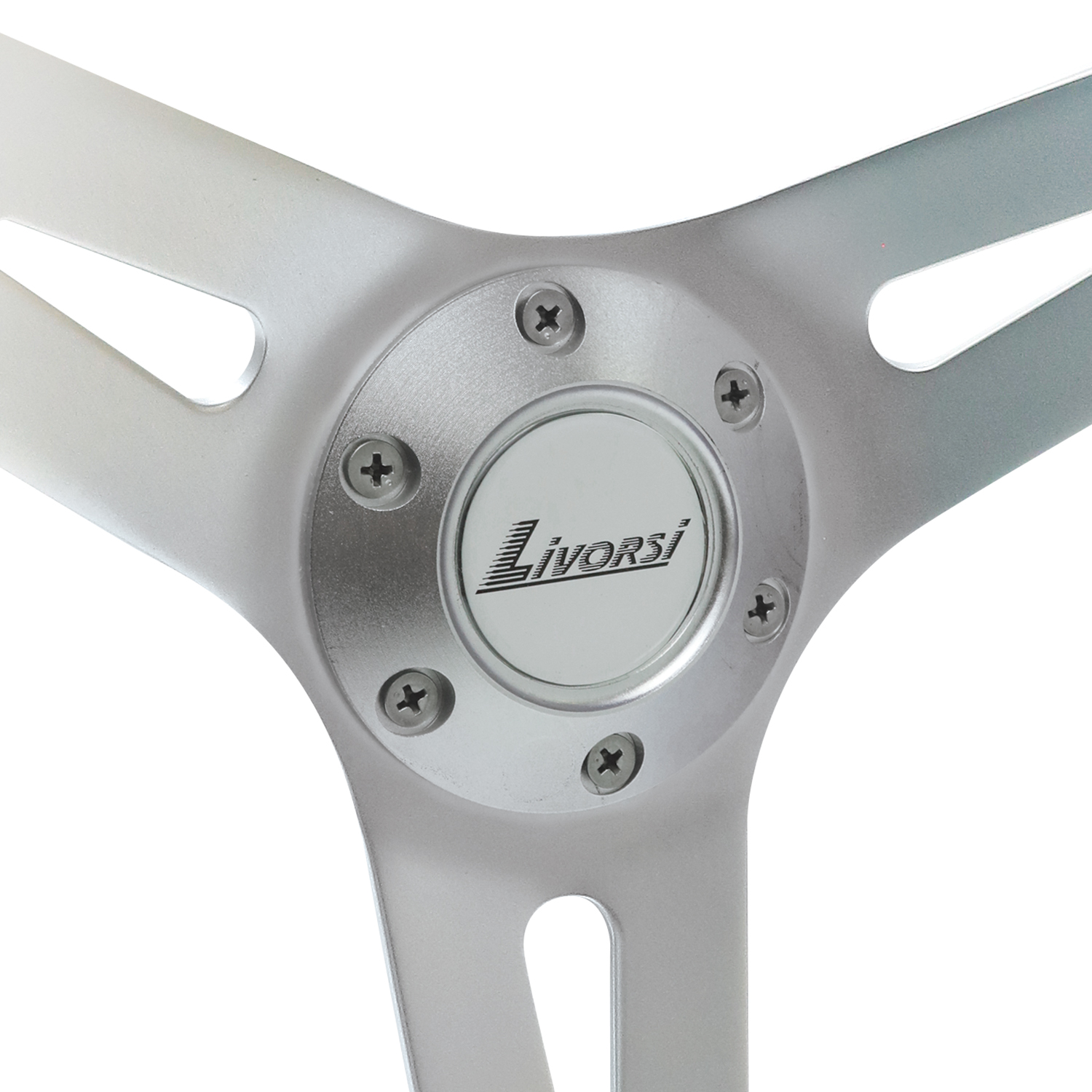 Billet steering wheel center cap – SWLOGOPLTAN-ANGLED Product Image 1