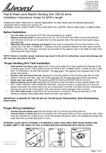 Fuel and water level sender – SFW – Instruction Sheet thumbnail image