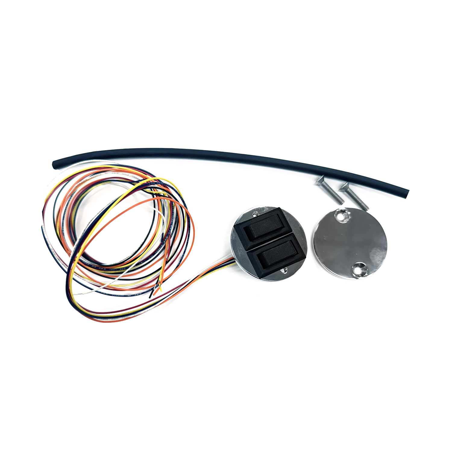 Dual trim switch wired with front and back plate – TSDWPB Product Image 1