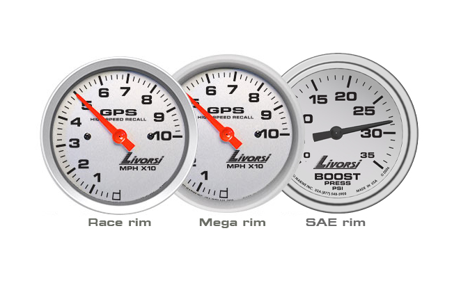 Compariing Livorsi analog gauge rims - race, mega and sae